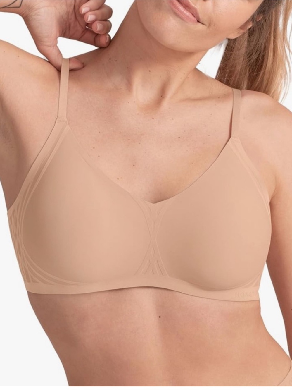 HONEYLOVE Bra for Women - Silhouette Wireless Bra in Sand, Medium
